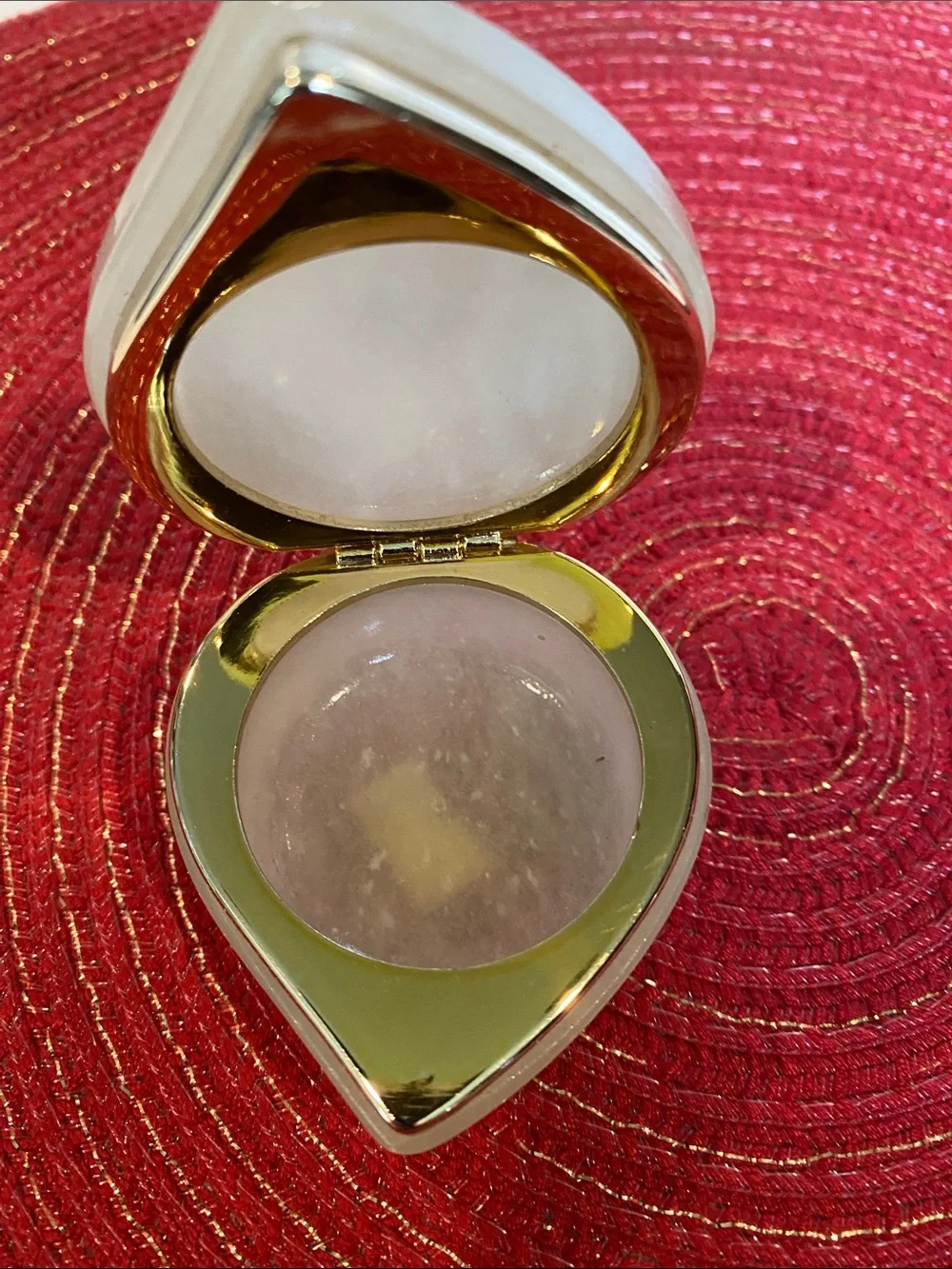 Vintage Italian alabaster heart shaped trinket box